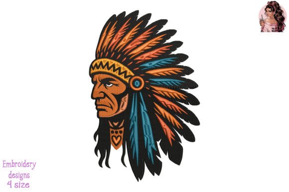 Download Fiery Tribal Chief Embroidery - Fiery Collection
