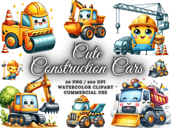 Download Construction Vehicles Clipart Png Bundle - Construction Collection