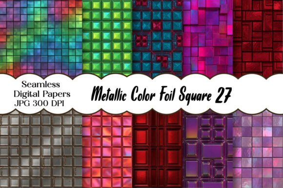 Download Metallic Color Foil Square Pattern - Metal Collection