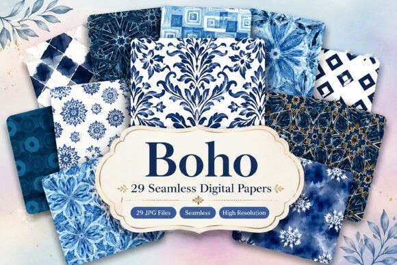 Download Boho Digital Papers Bundle - Boho digital paper Collection