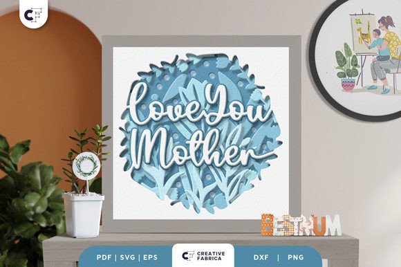 Download Love You Mother 3D Shadow Box - Moth Collection