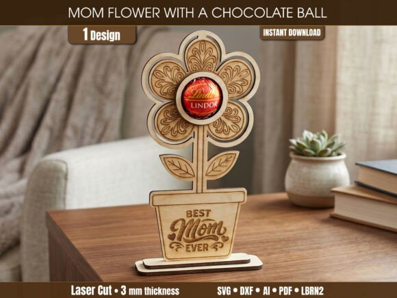 Download Mothers Day Chocolate Flower Holder SVG - Moth Collection