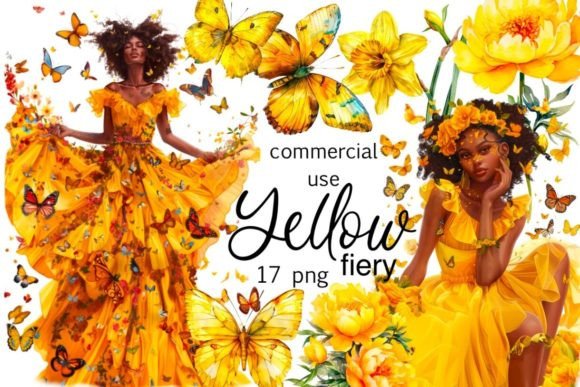 Download Yellow Fiery Black Girl Clipart, Yellow - Fiery Collection