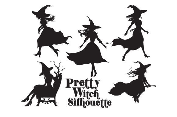 Download Pretty Witch Silhouette Halloween SVG - Witch silhouette Collection