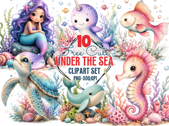 Download Cute Under the Sea Clipart, Mermaid PNG - Mermaid Collection