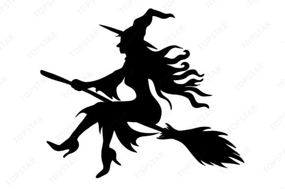Download Halloween Witch Silhouette Riding Broom - Witch silhouette Collection