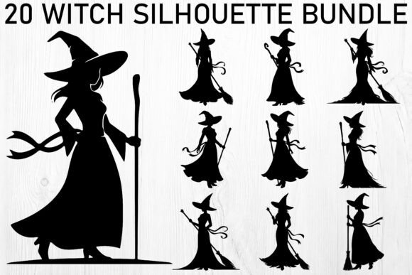 Download Witch Silhouette Bundle - Witch silhouette Collection