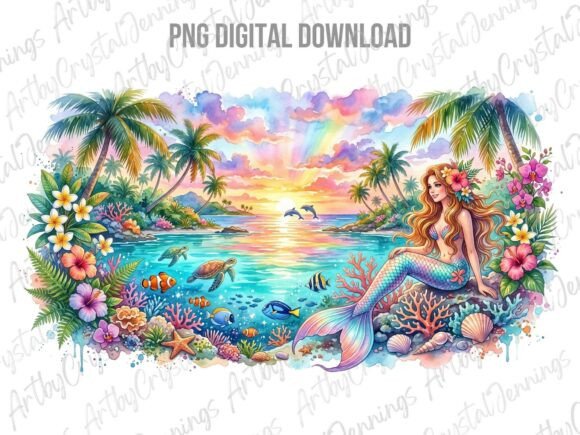 Download Tropical Mermaid Paradise Ocean PNG - Premium Bundle