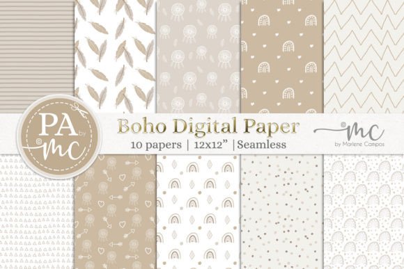 Download Nude Boho Digital Paper Seamless - Boho digital paper Collection