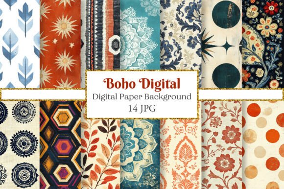 Download Boho Digital Paper Pack - Premium Bundle